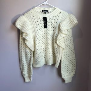 Lulu's white knit sweater - Size small